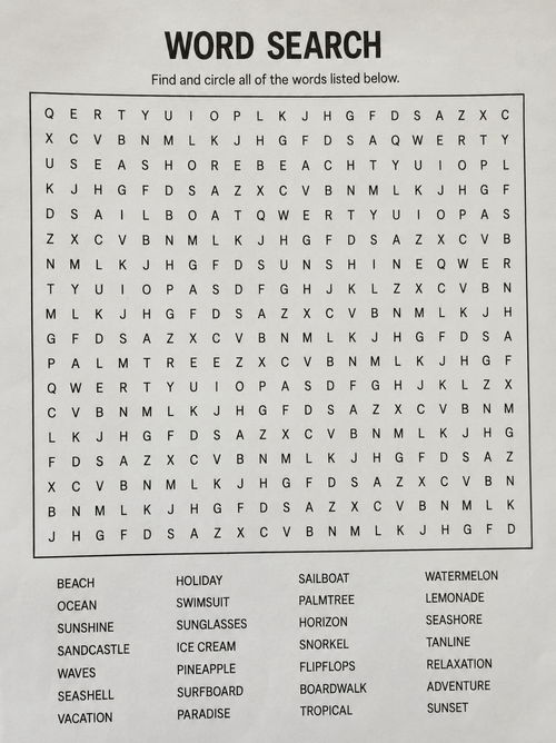 Biblical word search puzzle